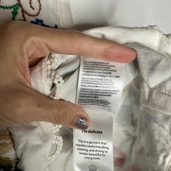 NWOT Farm Rio Pitanga Embroidery Crochet Mini Skirt Medium - Picture 8 of 9